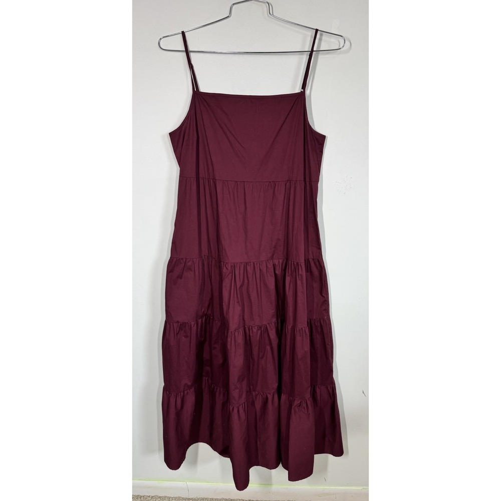 Sea New York Cotton Cami Square Neck Tiered Dress Spaghetti Straps Size L Cruise